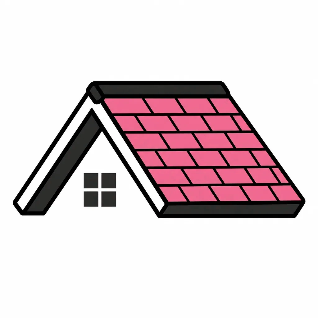 Icon of a green shingled roof, representing roof replacement